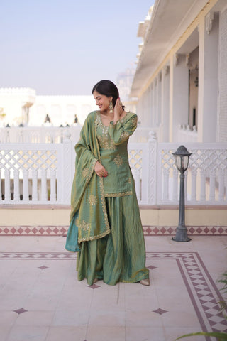 Pista Fendi Crush Kurti Sharara Set