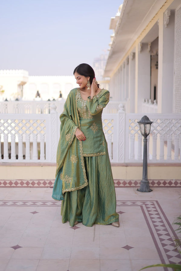 Pista Fendi Crush Kurti Sharara Set