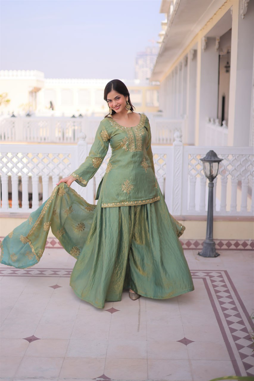 Pista Fendi Crush Kurti Sharara Set