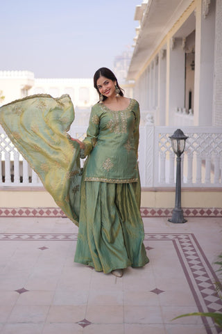 Pista Fendi Crush Kurti Sharara Set