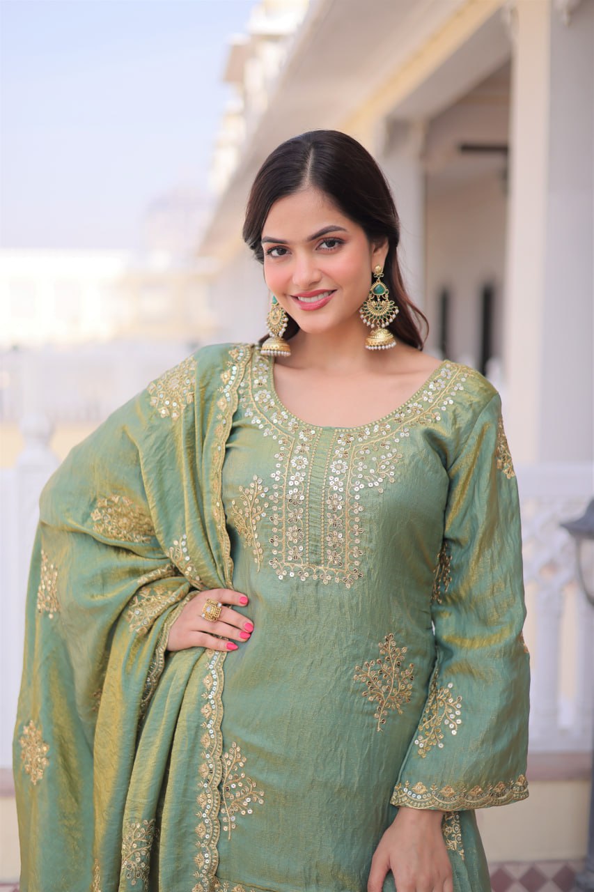 Pista Fendi Crush Kurti Sharara Set