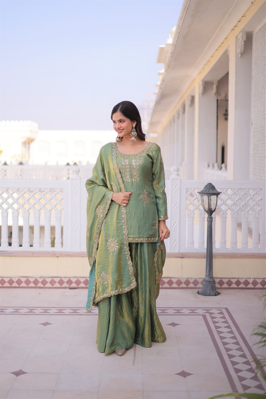 Pista Fendi Crush Kurti Sharara Set Secondary image