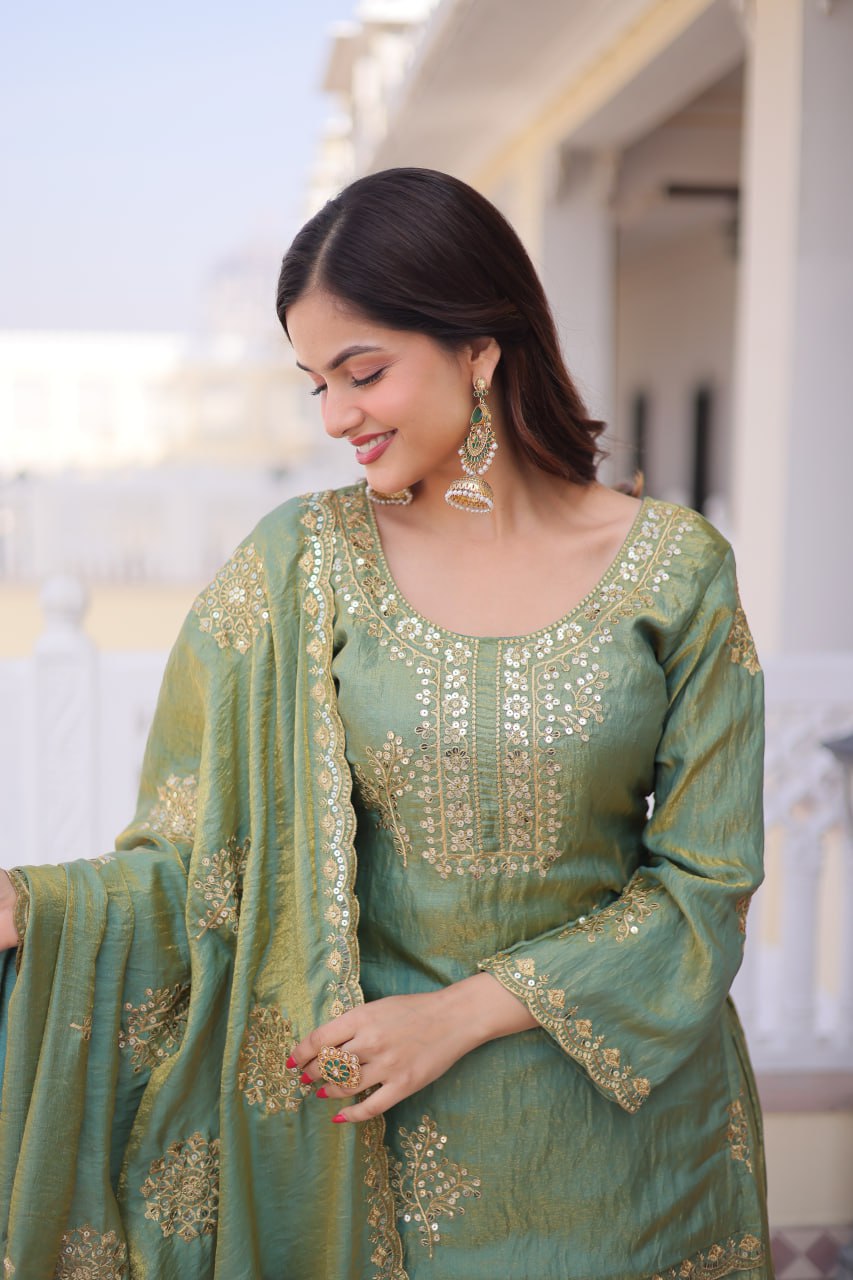 Pista Fendi Crush Kurti Sharara Set
