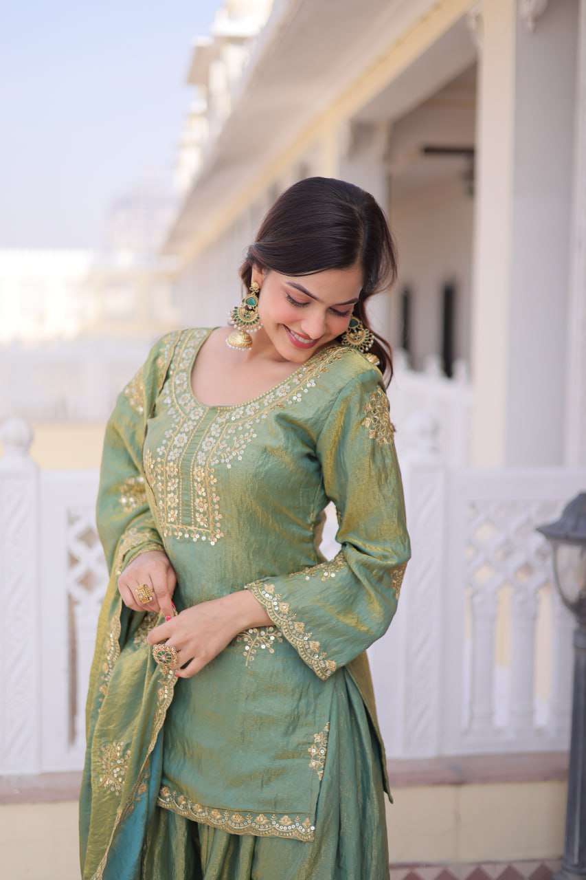 Pista Fendi Crush Kurti Sharara Set