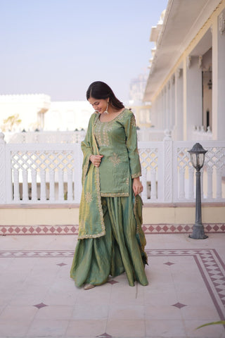 Pista Fendi Crush Kurti Sharara Set