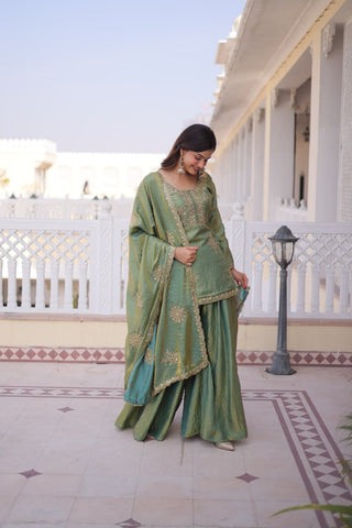 Pista Fendi Crush Kurti Sharara Set