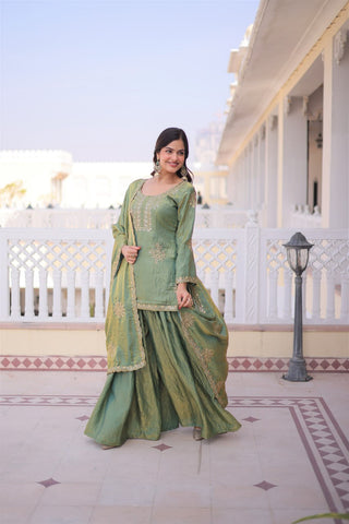 Pista Fendi Crush Kurti Sharara Set