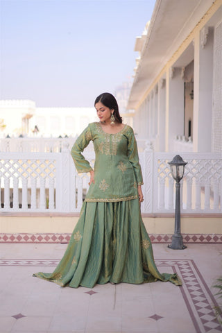 Pista Fendi Crush Kurti Sharara Set