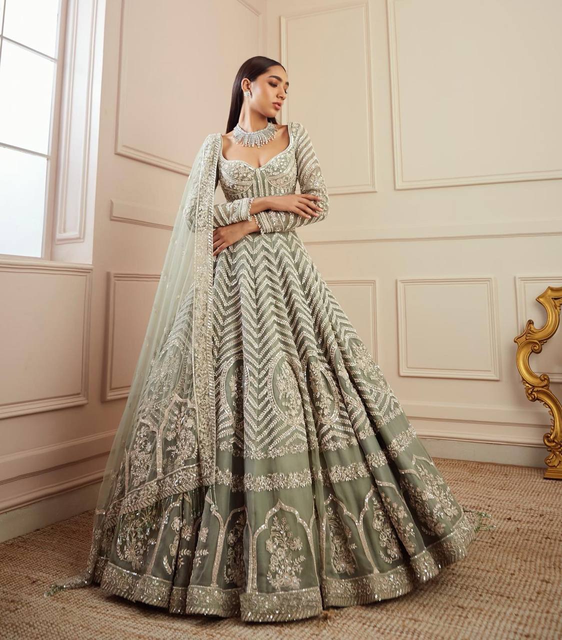 Pista Festive Must-Have Classic Indian Lehenga Set for a Radiant Celebration ClothsVilla Main image