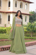 Load image into Gallery viewer, Pista Georgette Lehenga Choli with Shrug ClothsVilla
