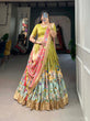 Load image into Gallery viewer, Alluring Pista Green Dola Silk Lehenga Choli with Enchanting Kalamkari Prints ClothsVilla