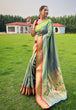 Load image into Gallery viewer, Pista Green Elegant Paithani Silk Saree with Jacquard Weaving ClothsVilla