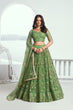 Load image into Gallery viewer, Pista Green Graceful  Butterfly Net Lehenga with Exquisite Embroidery