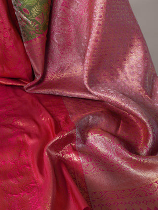 Pista Jacquard Silk Saree with Exquisite Zari Weaving – Perfect for Elegant Occasions
