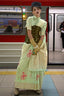 Pista Katan Handloom Silk Saree with Blouse Piece ClothsVilla