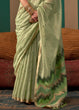 Load image into Gallery viewer, Pista Lustrous Spun Silk Saree with Cotton Blend ClothsVilla