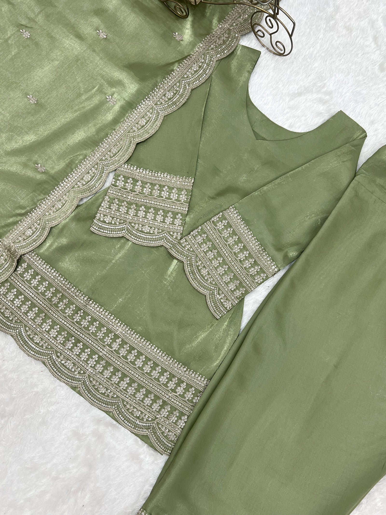 Pista Luxury Glass Farshi Shalwar suit ClothsVilla