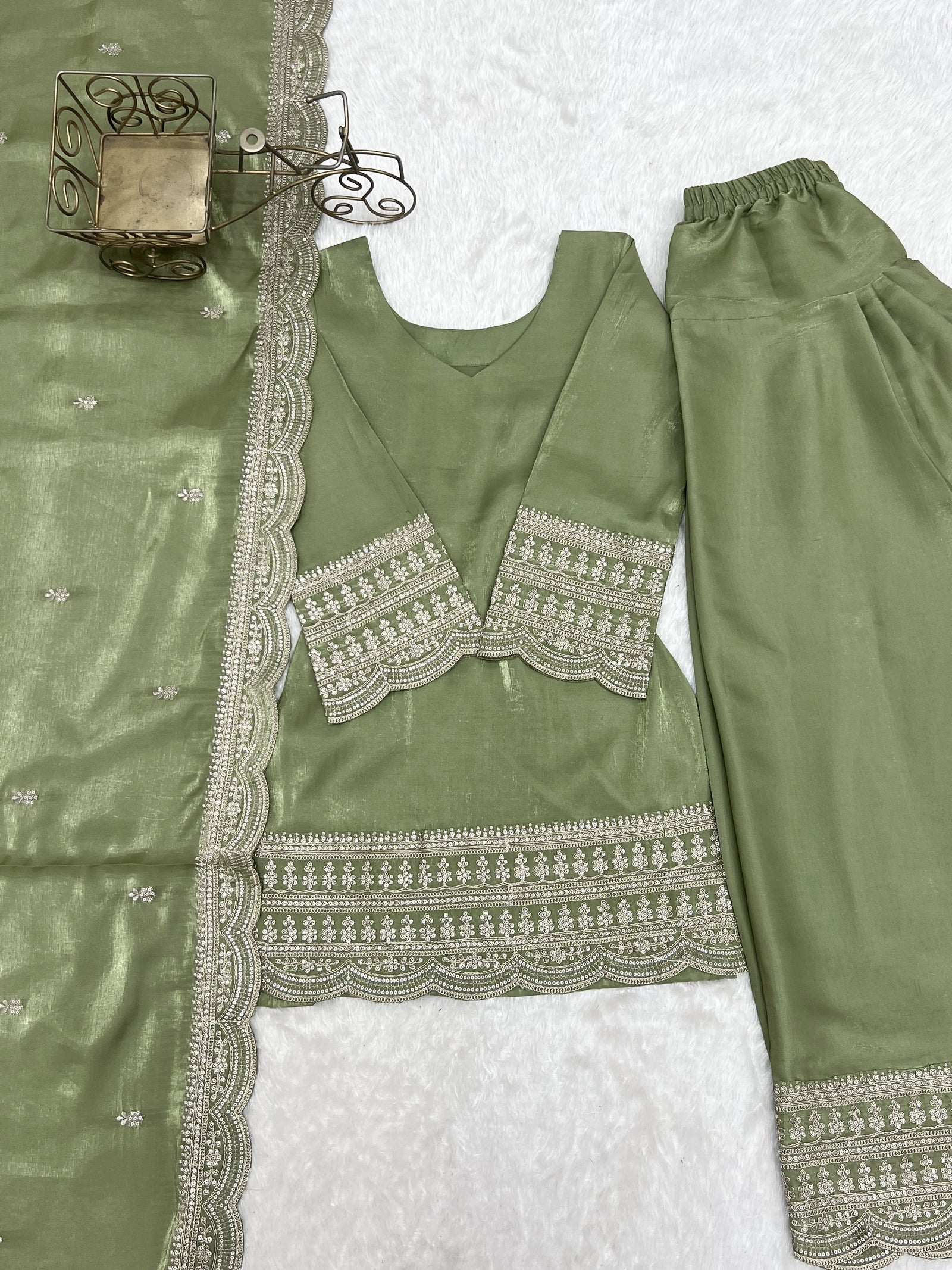 Pista Luxury Glass Farshi Shalwar suit ClothsVilla