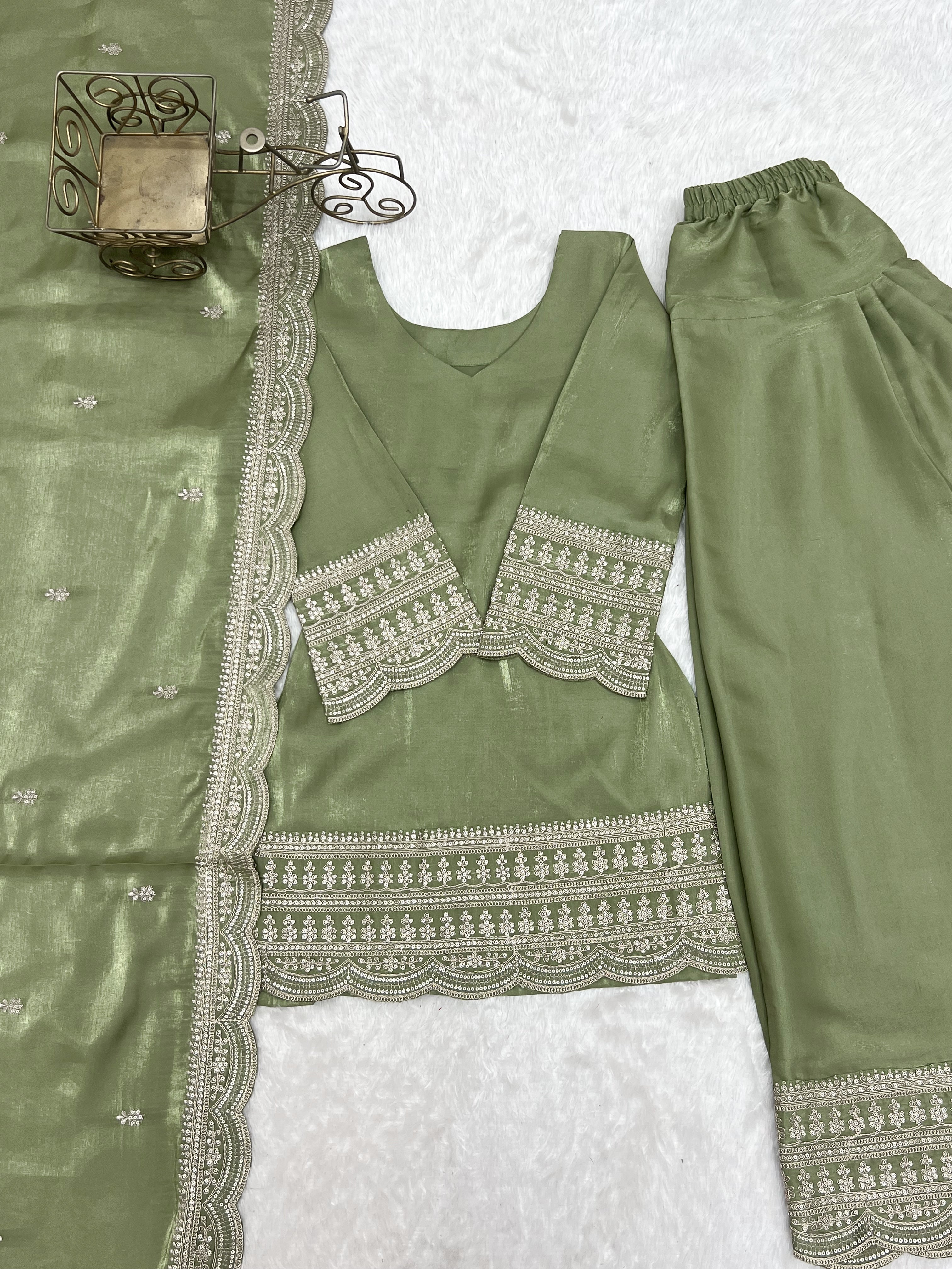 Pista Luxury Glass Farshi Shalwar suit ClothsVilla
