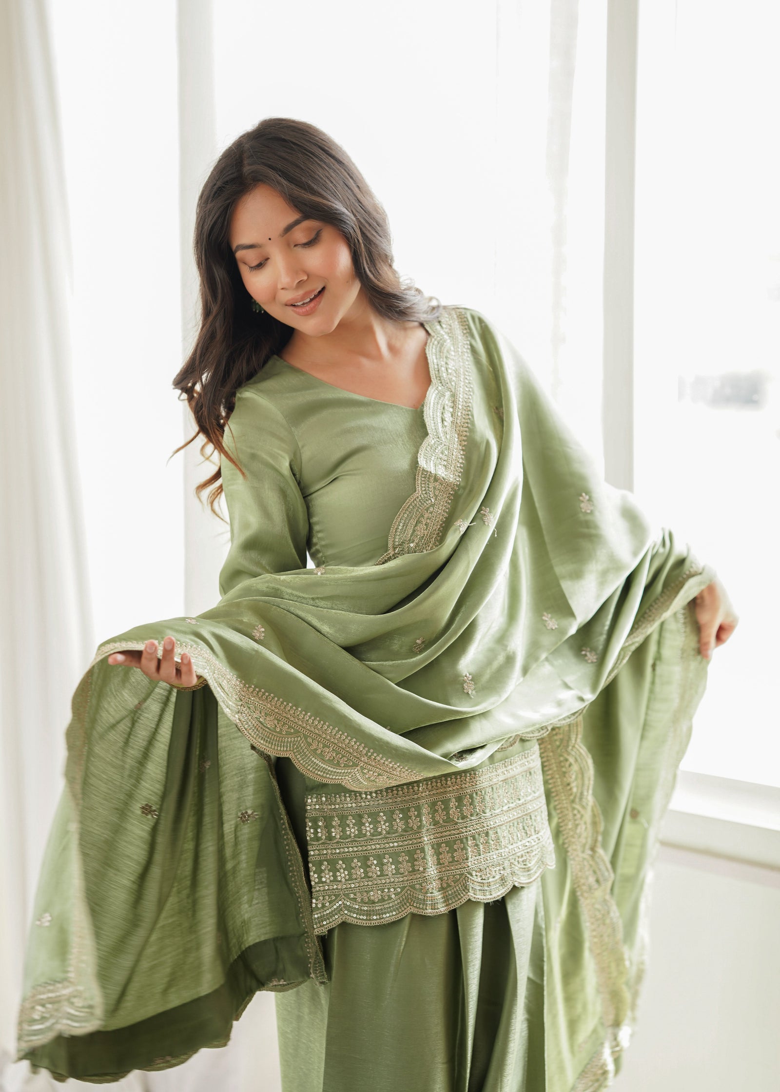 Pista Luxury Glass Farshi Shalwar suit ClothsVilla