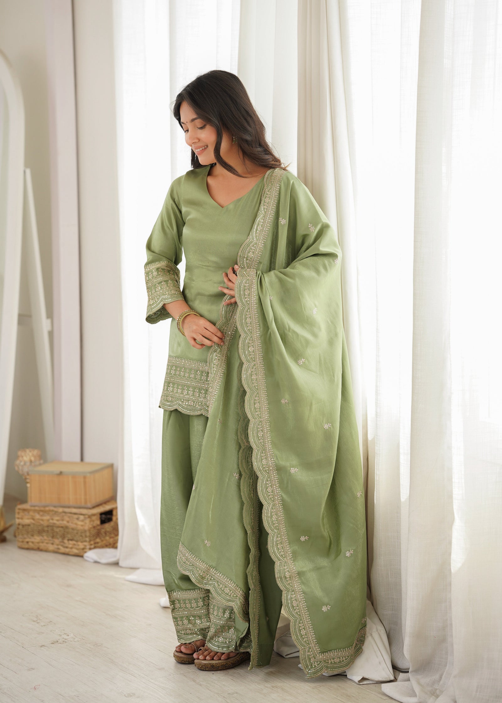 Pista Luxury Glass Farshi Shalwar suit ClothsVilla