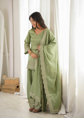 Pista Luxury Glass Farshi Shalwar suit ClothsVilla