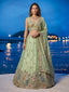 Organza Zarkan, Multi-Color Thread, Goldn Sequin Embroidered Lehenga Choli with Dupatta Clothsvilla