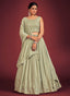 Pista Pakistani Georgette Lehenga Choli For Indian Festivals & Weddings - Sequence Embroidery Work, Mirror Work Clothsvilla