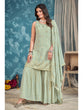 Load image into Gallery viewer, Pista Pakistani Georgette Sharara For Indian Festivals &amp; Weddings - Sequence Embroidery Work, Zari Work Clothsvilla