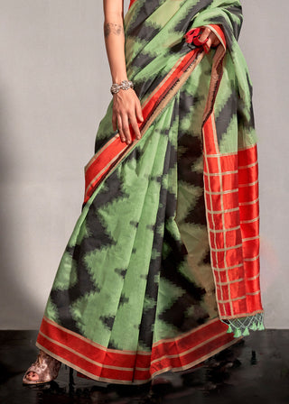 Pista Regal Banarasi Blended Silk Saree – Timeless Elegance for Grand Occasions ClothsVilla