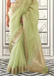 Load image into Gallery viewer, Pista Timeless Elegance Moss Chiffon Silk Saree – Grand &amp; Bestselling Design ClothsVilla