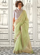 Load image into Gallery viewer, Pista Timeless Elegance Moss Chiffon Silk Saree – Grand &amp; Bestselling Design ClothsVilla