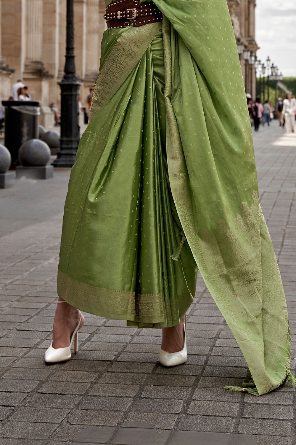 Pista Traditional Woven Satin Silk Blend Saree with Blouse Piece – Festive & Partywear ClothsVilla