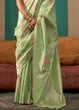 Load image into Gallery viewer, Pista Woven Cotton Silk Blend Linen Saree with Unstitched Blouse ClothsVilla