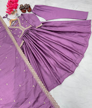 Load image into Gallery viewer, Plum Purple Premium Designer Party Wear Alia Cut Gown, Dupatta Set Clothsvilla