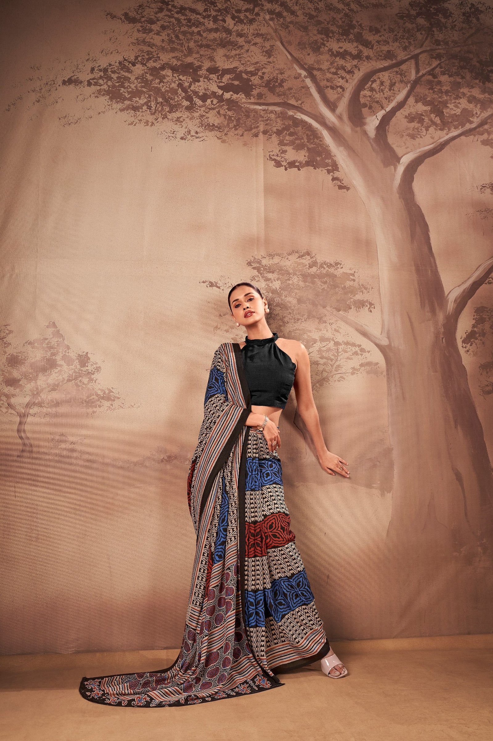 Poly Mal Cotton Printed Saree ClothsVilla