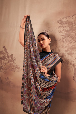 Poly Mal Cotton Printed Saree ClothsVilla