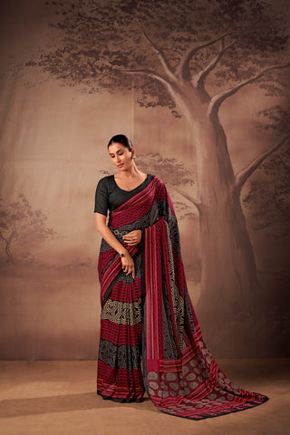 Poly Mal Cotton Printed Saree ClothsVilla