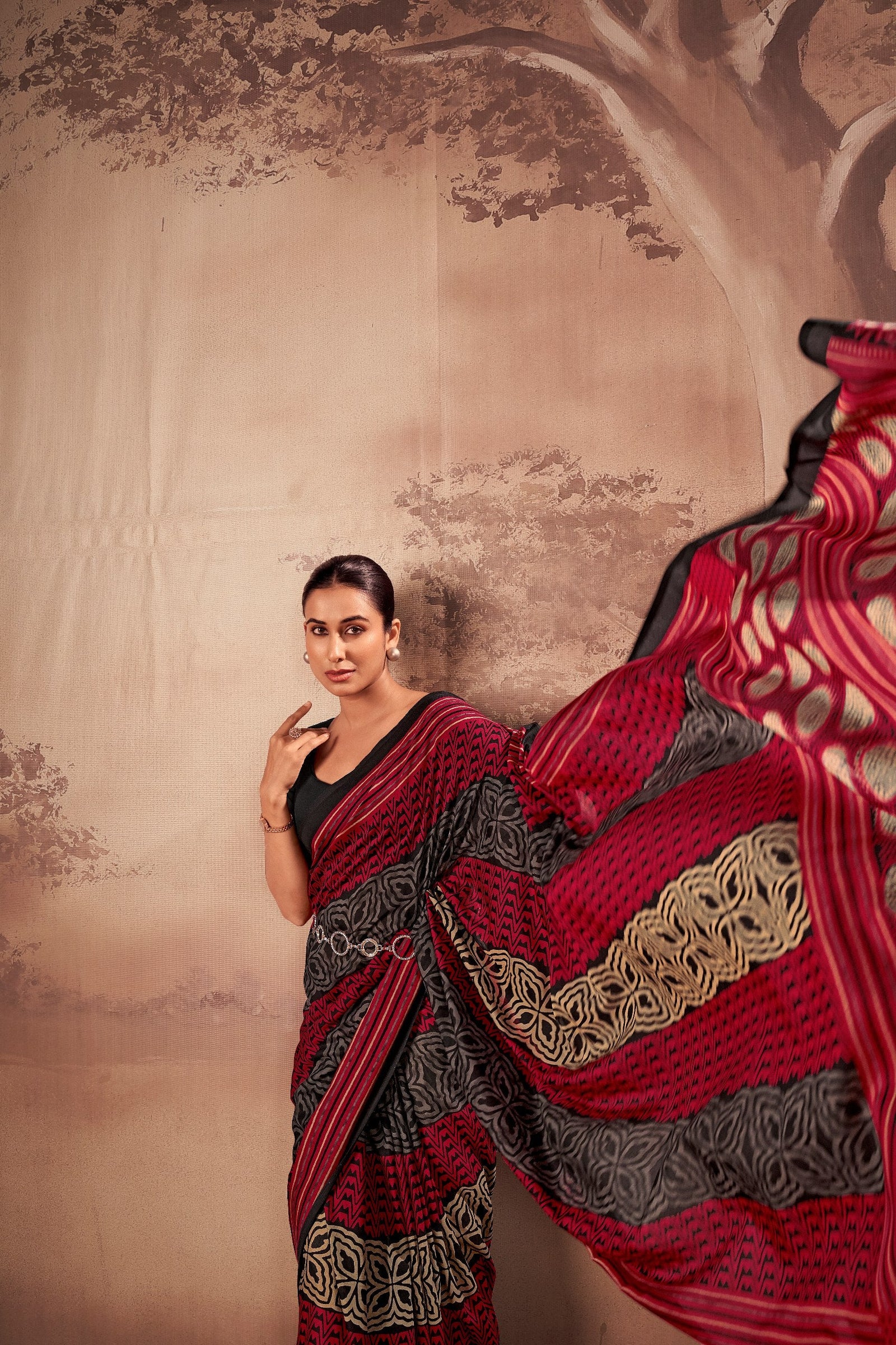 Poly Mal Cotton Printed Saree ClothsVilla