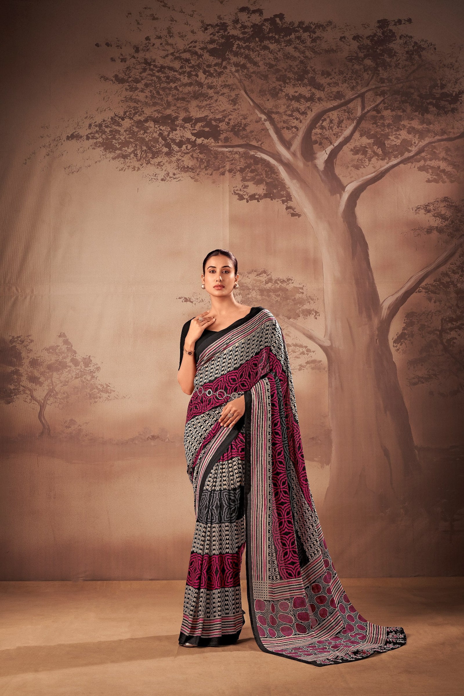 Poly Mal Cotton Printed Saree ClothsVilla