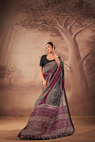 Poly Mal Cotton Printed Saree ClothsVilla