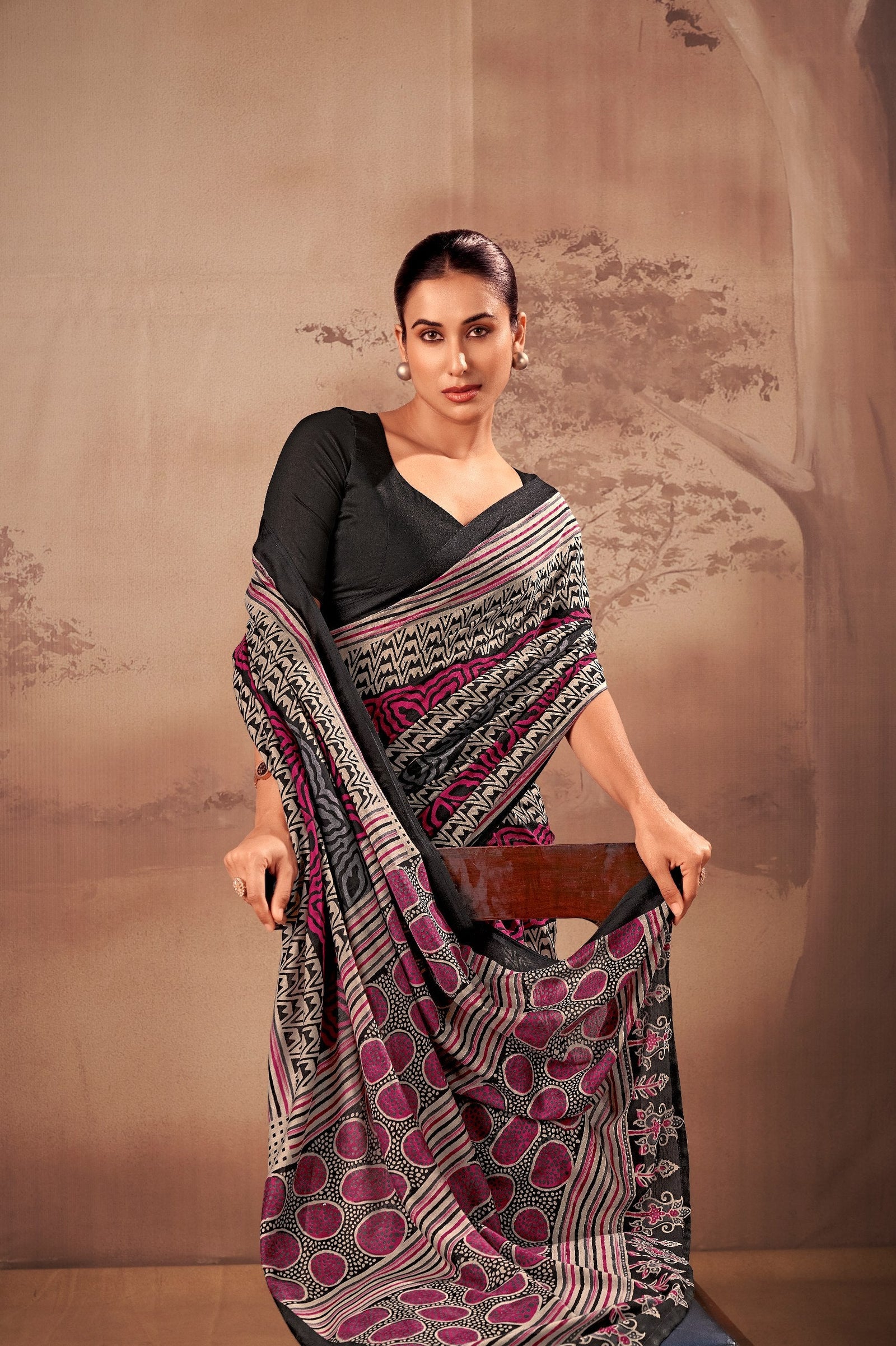 Poly Mal Cotton Printed Saree ClothsVilla