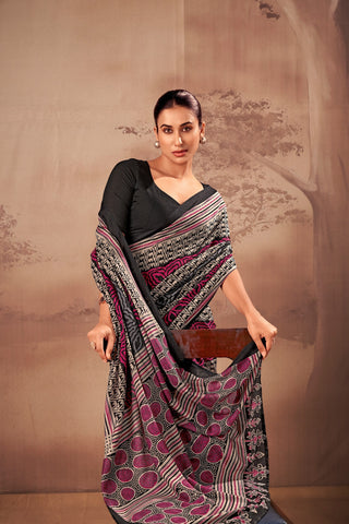 Poly Mal Cotton Printed Saree ClothsVilla