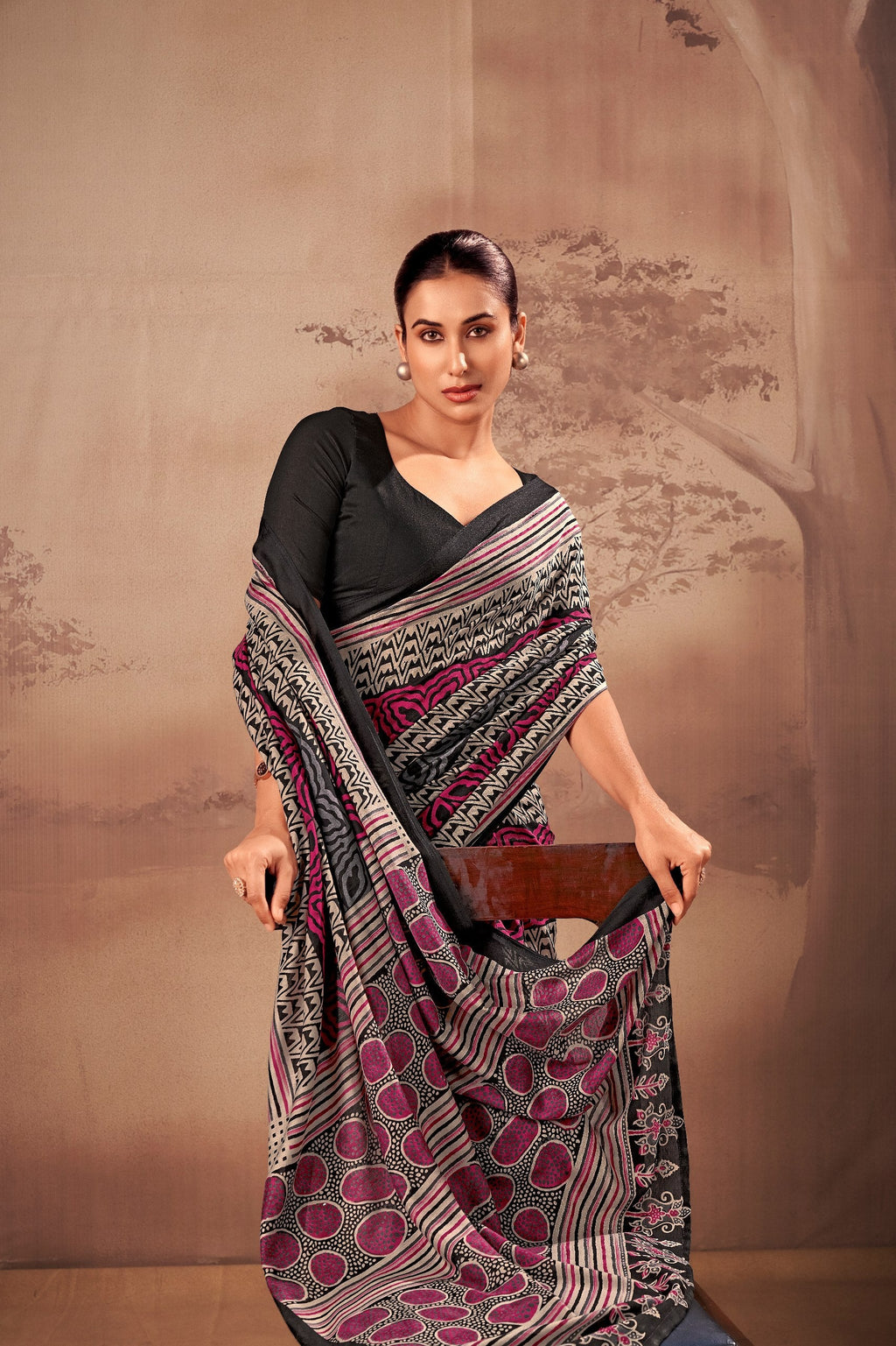 Poly Mal Cotton Printed Saree ClothsVilla