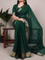 Poly Shimmer Zari Weaving Saree with Matching Unstitched Blouse Piece – Festive & Wedding Party Wear Saree for Women ClothsVilla.com