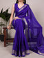 Poly Shimmer Zari Weaving Saree with Matching Unstitched Blouse Piece – Festive & Wedding Party Wear Saree for Women ClothsVilla.com