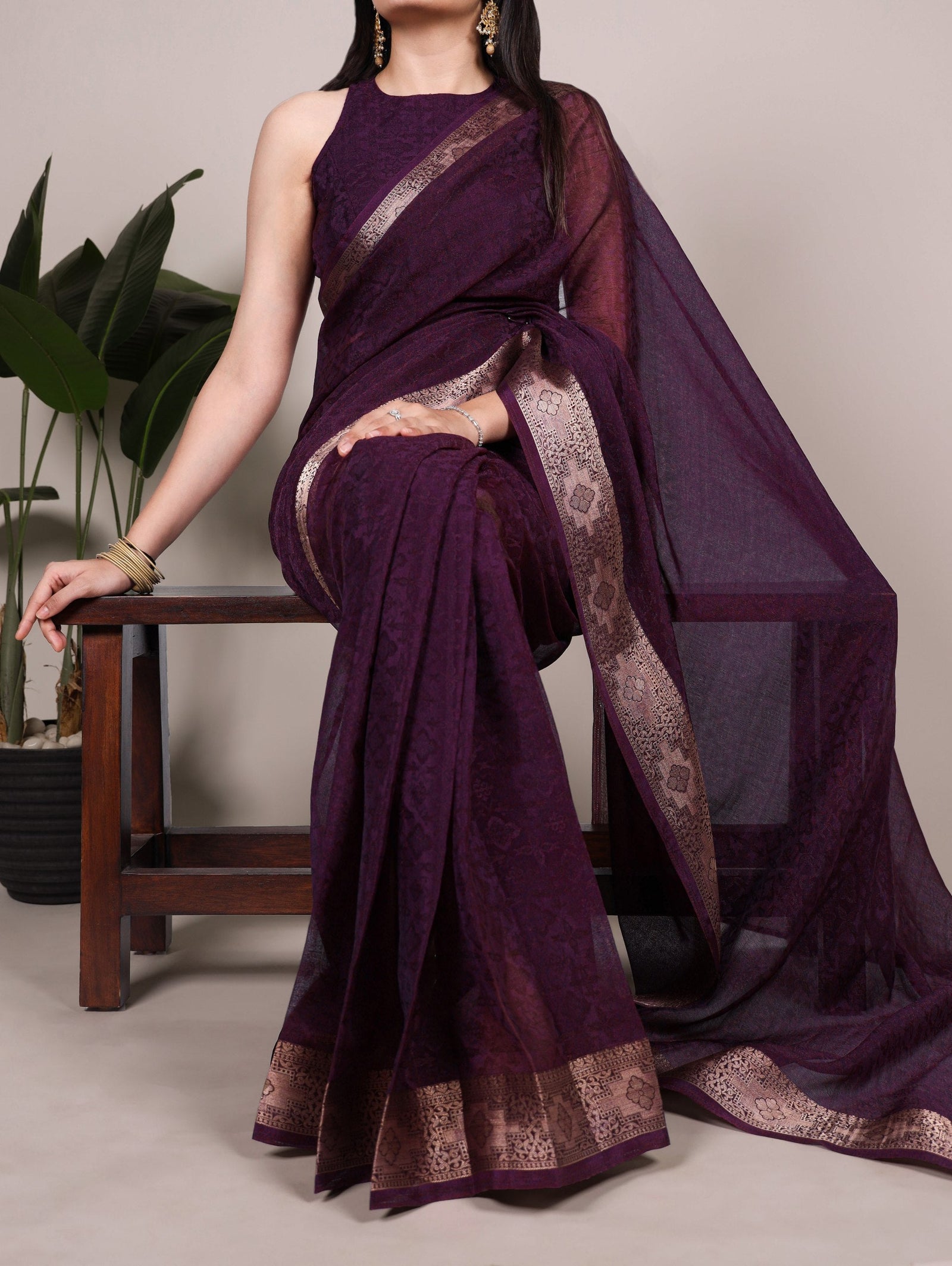 Poly Shimmer Zari Weaving Saree with Matching Unstitched Blouse Piece – Festive & Wedding Party Wear Saree for Women ClothsVilla.com