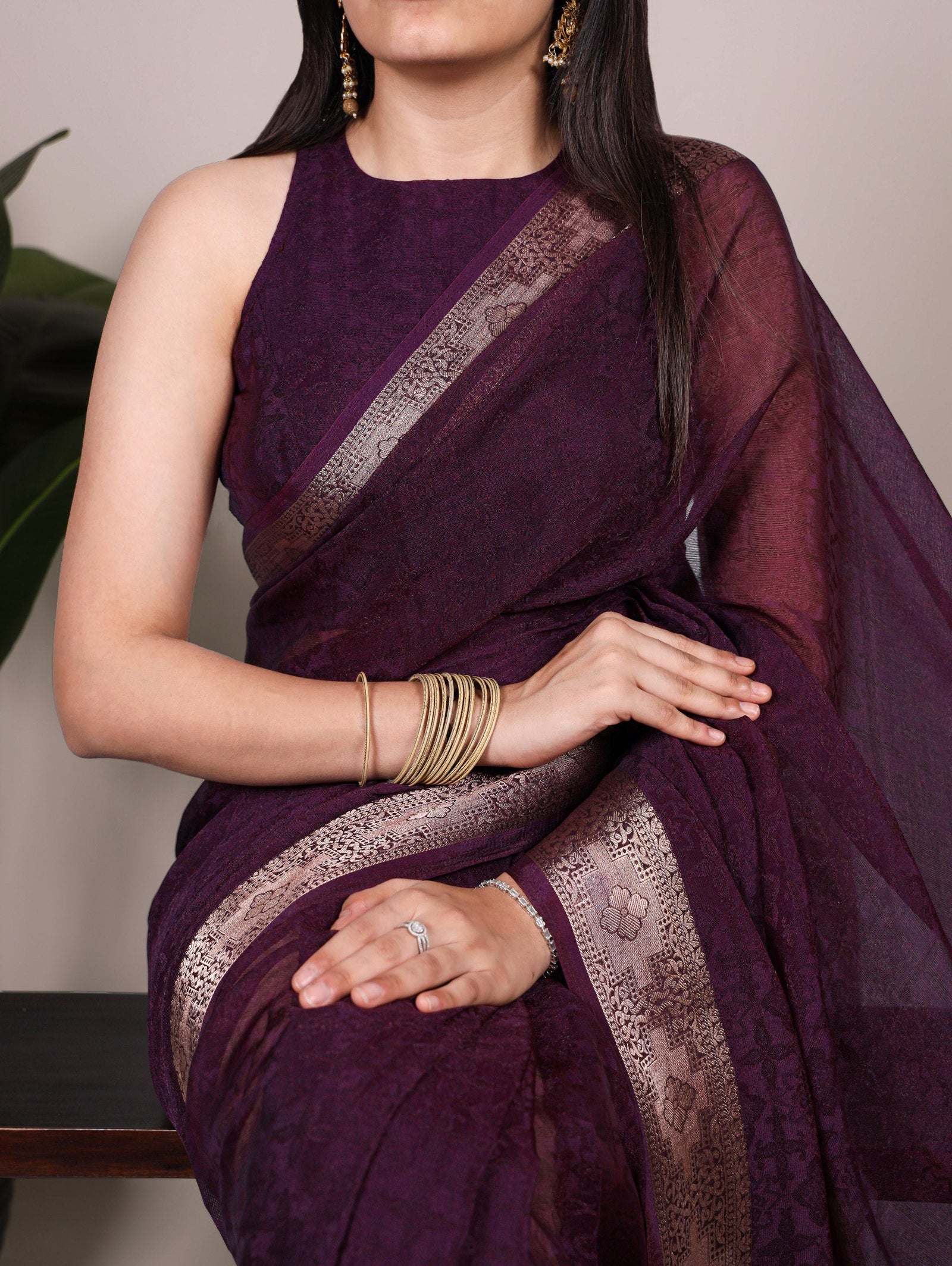 Poly Shimmer Zari Weaving Saree with Matching Unstitched Blouse Piece – Festive & Wedding Party Wear Saree for Women ClothsVilla.com