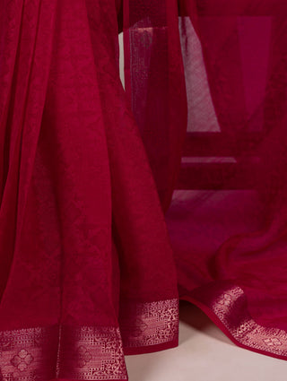 Poly Shimmer Zari Weaving Saree with Matching Unstitched Blouse Piece – Festive & Wedding Party Wear Saree for Women ClothsVilla.com