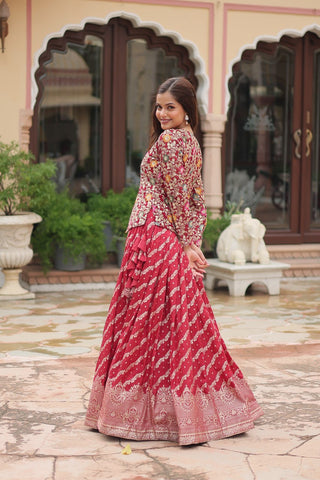 Premium Designer Sequins Embroidered Readymade Co-ord Set – Maroon ClothsVilla